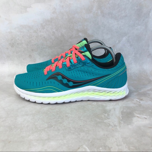 Saucony Kinvara 11 Green Orange Athletic Sneakers - Picture 3 of 8